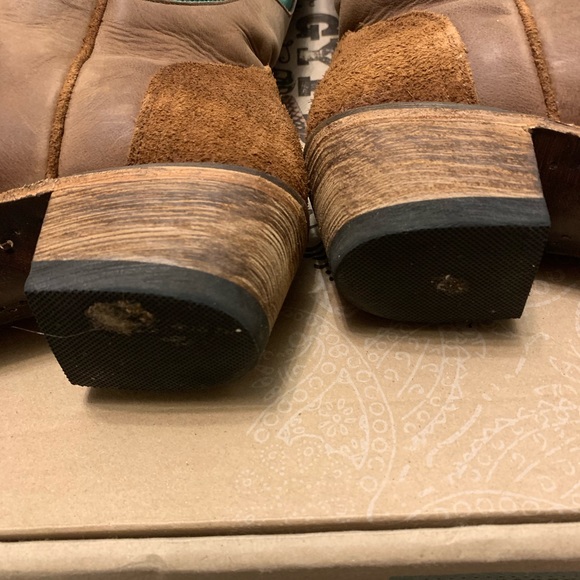 Junk Gypsy by Lane, 9.5, ladies western boot. Brown suede, pink, green cactus - Picture 10 of 14